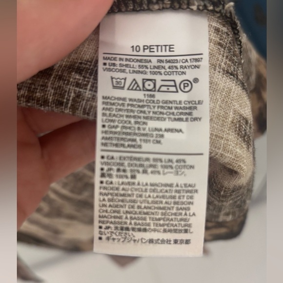 Banana Republic Elegant linen blend  Leopard Print  petite Maxi  size 10 (c) - Picture 8 of 11